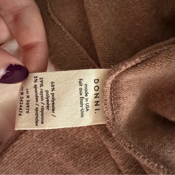 DONNI Duo Sweater Cardigan Carmel/Chocolate - Picture 7 of 8